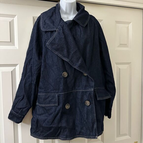 Free People Denim Car Coat Jean Jacket - Picture 5 of 10